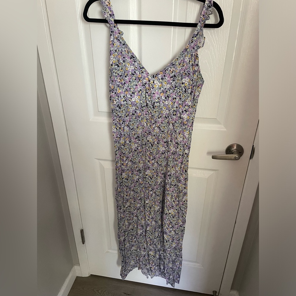 Zara Purple Floral Midi Dress